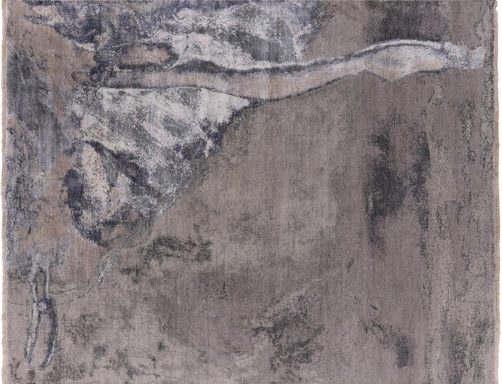 Wool & Silk Ballerina Ballet Dancer Design Hand Knotted Area Rug - Manhattan Rugs