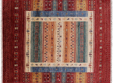 Hand Knotted Tribal Persian Gabbeh Wool Rug - Manhattan Rugs