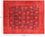 Red 8' 1" X 9' 10" Overdyed Full Pile Handmade Wool Rug - P9910