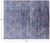 Grey 8' 1" X 9' 4" Overdyed Full Pile Hand Knotted Wool Area Rug - P9971