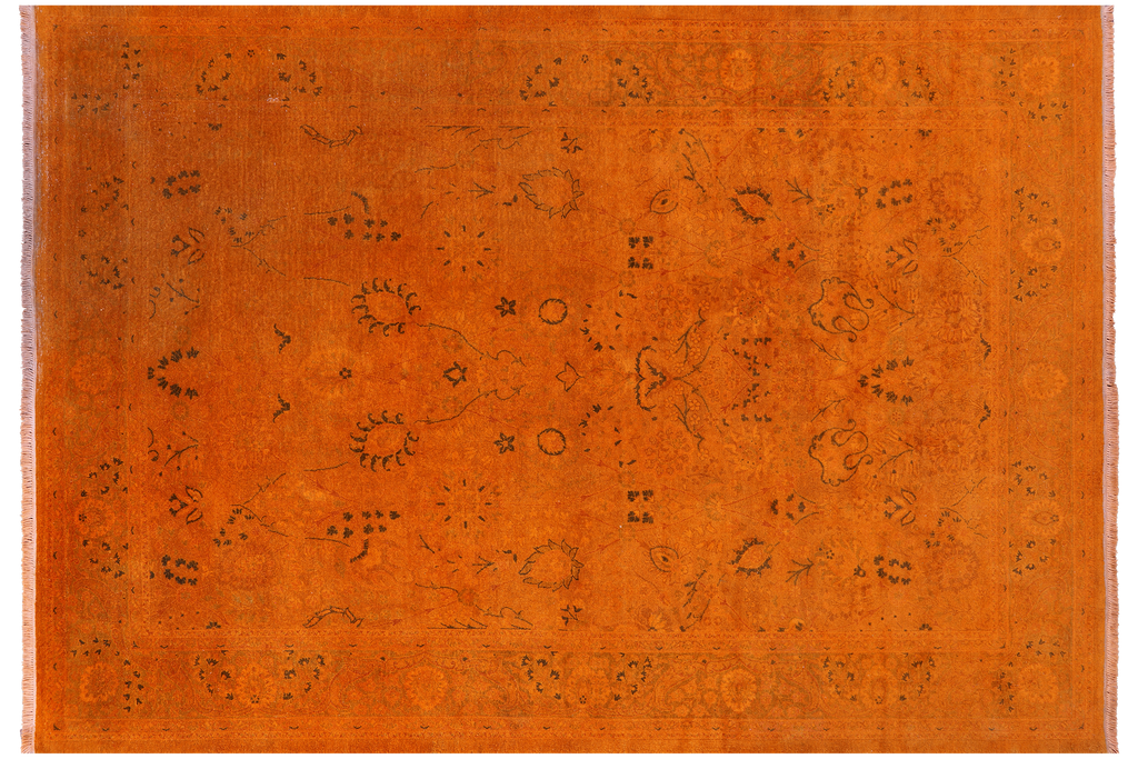 Orange Full Pile Overdyed Handmade Rug - Manhattan Rugs