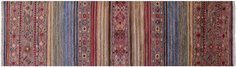 Handmade Khorjin Super Kazak Runner Wool Rug - Manhattan Rugs