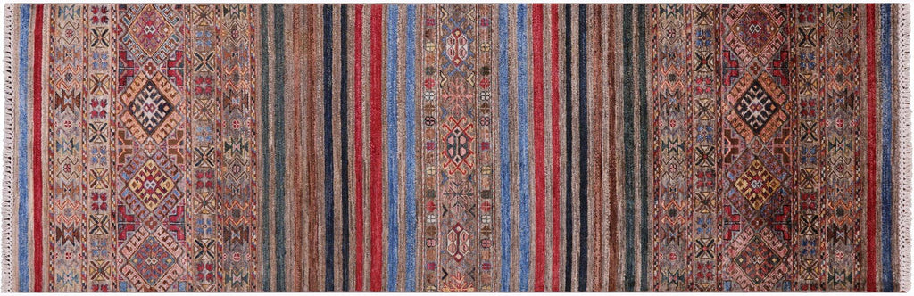 Super Kazak Khorjin Hand Knotted Wool Runner Rug - Manhattan Rugs
