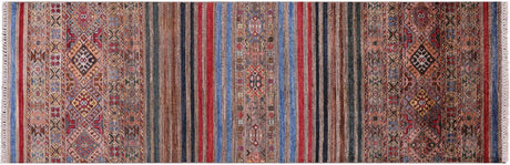 Super Kazak Khorjin Hand Knotted Wool Runner Rug - Manhattan Rugs