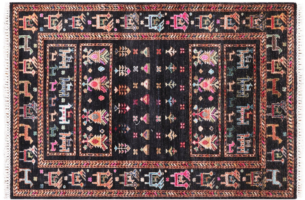 Tribal Persian Gabbeh Hand Knotted Wool Rug - Manhattan Rugs