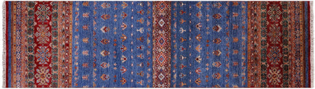 Runner Super Kazak Khorjin Hand Knotted Rug - Manhattan Rugs