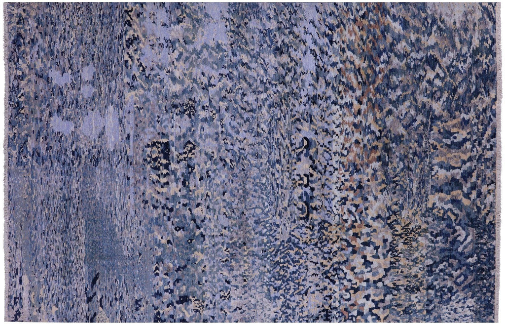 Wool & Silk Hand Knotted Abstract Rug - Manhattan Rugs