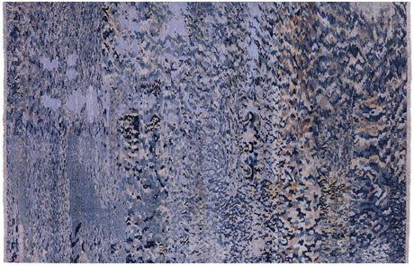 Wool & Silk Hand Knotted Abstract Rug - Manhattan Rugs