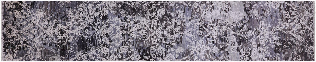 Modern Hand-Knotted Wool & Silk Runner Rug - Manhattan Rugs