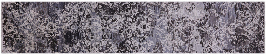 Runner Modern Hand-Knotted Wool & Silk Rug - Manhattan Rugs