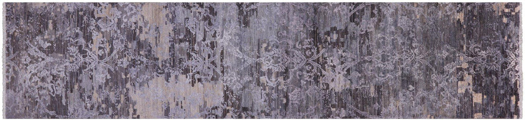 Runner Wool & Silk Modern Hand-Knotted Rug - Manhattan Rugs
