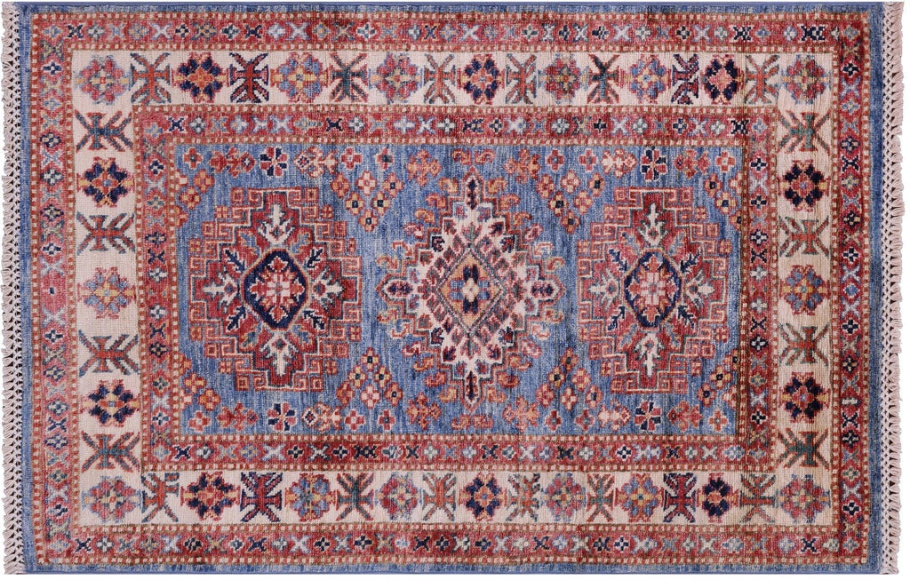 Geometric Super Kazak Hand Knotted Wool Rug - Manhattan Rugs