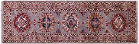 Runner Geometric Super Kazak Handmade Rug - Manhattan Rugs