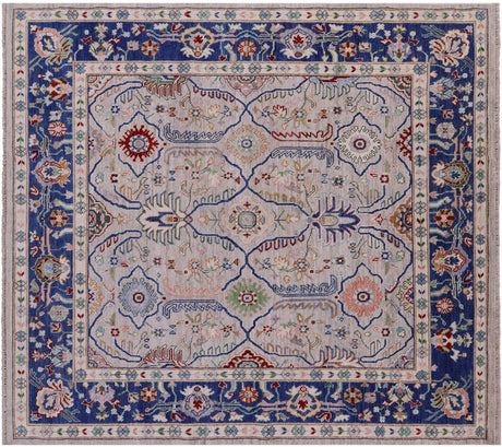 Square Hand Knotted Wool On Wool Turkish Oushak Rug - Manhattan Rugs
