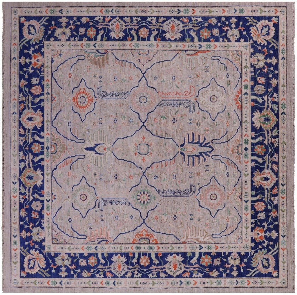Square Turkish Oushak Hand Knotted Wool On Wool Rug - Manhattan Rugs