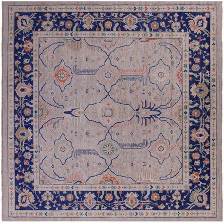 Square Turkish Oushak Hand Knotted Wool On Wool Rug - Manhattan Rugs