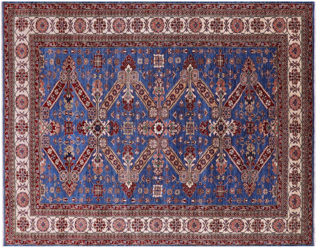 Hand Knotted Geometric Super Kazak Wool Rug - Manhattan Rugs