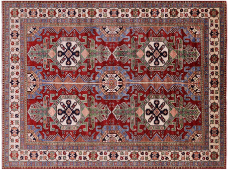 Super Kazak Geometric Handmade Wool Rug - Manhattan Rugs