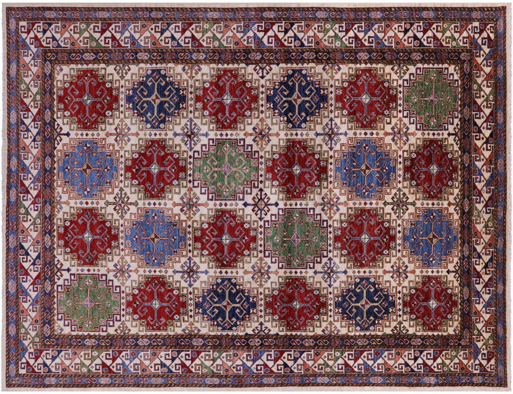 Super Kazak Geometric Handmade Wool Rug - Manhattan Rugs