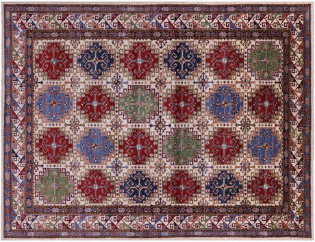 Super Kazak Geometric Handmade Wool Rug - Manhattan Rugs