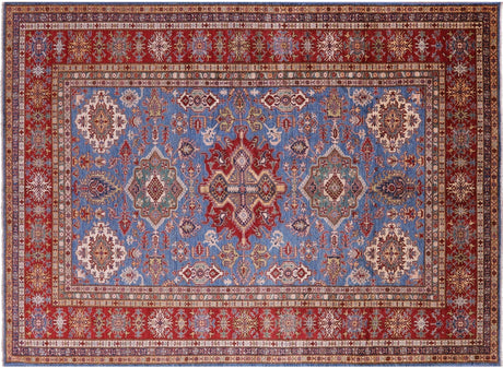 Hand-Knotted Super Kazak Geometric Wool Rug - Manhattan Rugs