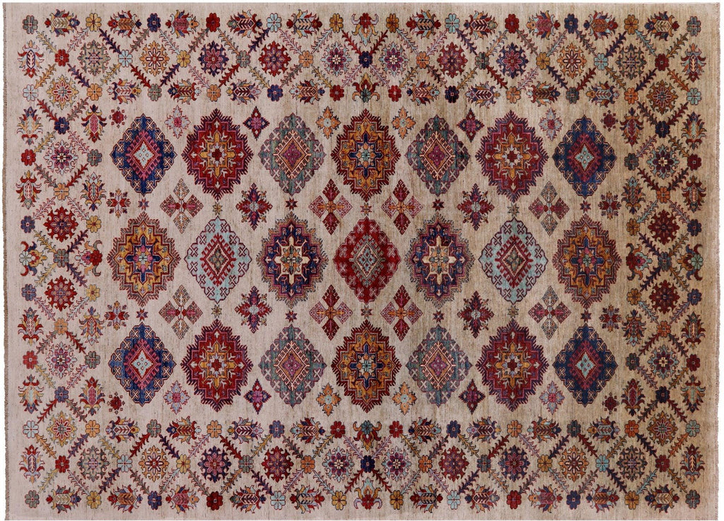 Geometric Super Kazak Hand-Knotted Wool Rug - Manhattan Rugs