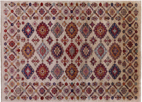 Geometric Super Kazak Hand-Knotted Wool Rug - Manhattan Rugs