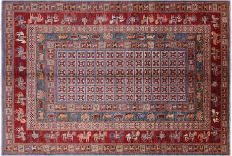 Handmade Antiqued Pazyryk Historical Design Wool Rug - Manhattan Rugs