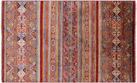 Hand-Knotted Khorjin Super Kazak Wool Rug - Manhattan Rugs