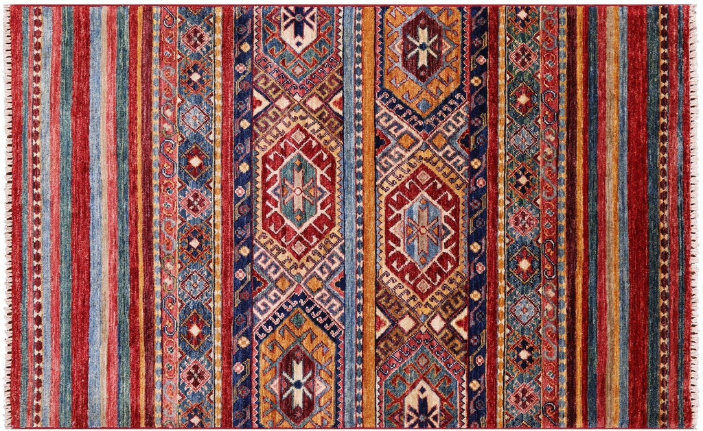 Hand-Knotted Khorjin Super Kazak Wool Rug - Manhattan Rugs