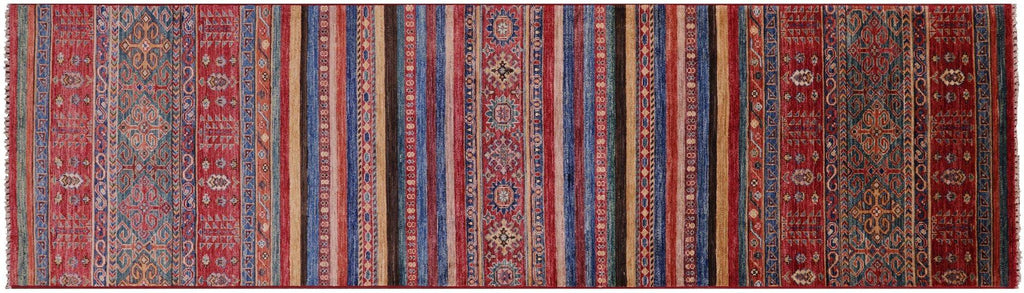 Super Kazak Khorjin Hand-Knotted Wool Runner Rug - Manhattan Rugs