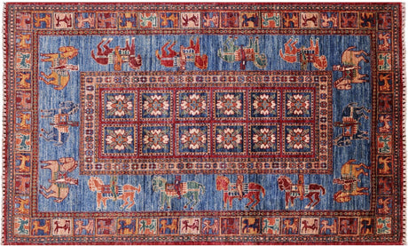 Handmade Antiqued Pazyryk Historical Design Wool Rug - Manhattan Rugs