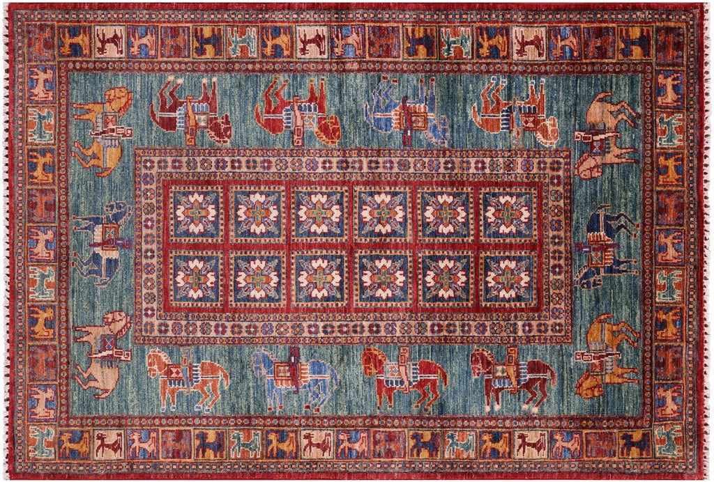 Antiqued Pazyryk Historical Design Hand-Knotted Rug - Manhattan Rugs