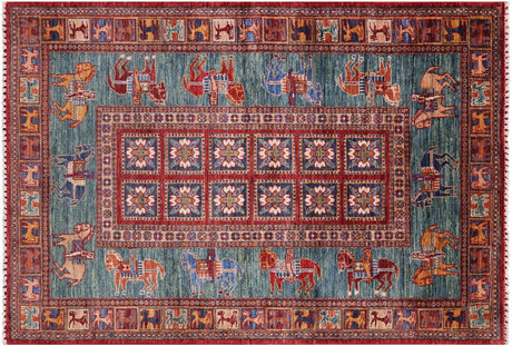 Antiqued Pazyryk Historical Design Hand-Knotted Rug - Manhattan Rugs