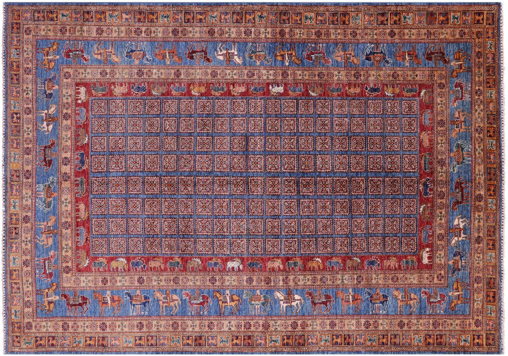 Handmade Antiqued Pazyryk Historical Design Wool Rug - Manhattan Rugs