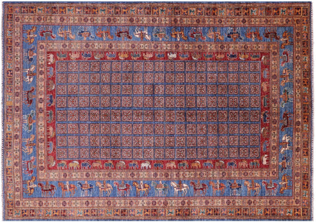 Handmade Antiqued Pazyryk Historical Design Wool Rug - Manhattan Rugs