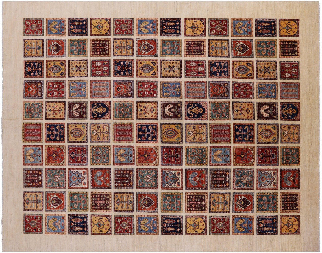 Hand-Knotted Garden Design Persian Wool Rug - Manhattan Rugs