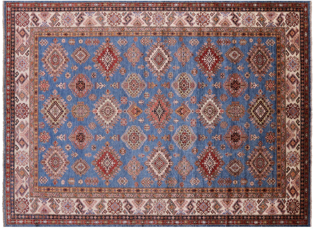Hand Knotted Geometric Super Kazak Rug - Manhattan Rugs