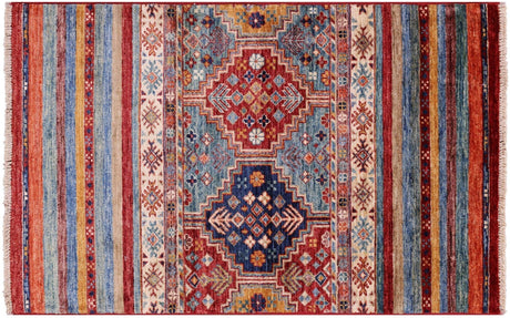 Super Kazak Khorjin Hand Knotted Wool Rug - Manhattan Rugs
