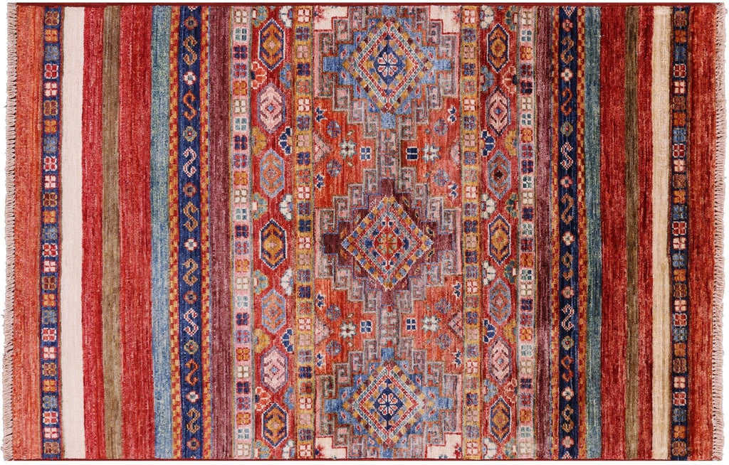 Super Kazak Khorjin Hand-Knotted Wool Rug - Manhattan Rugs