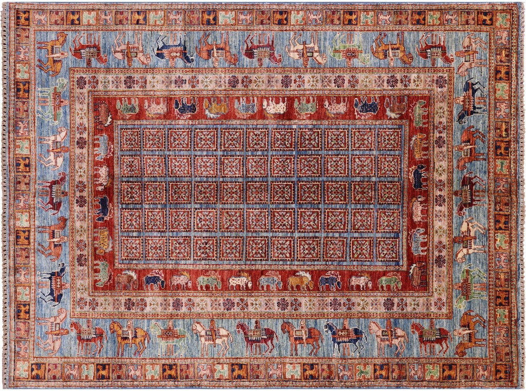 Handmade Antiqued Pazyryk Historical Design Wool Rug - Manhattan Rugs