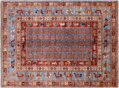 Handmade Antiqued Pazyryk Historical Design Wool Rug - Manhattan Rugs