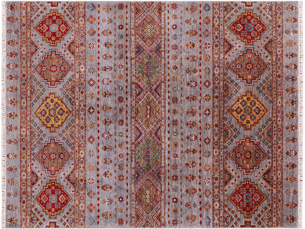 5' 0" X 6' 7" Handmade Khorjin Super Kazak Rug - Q11286