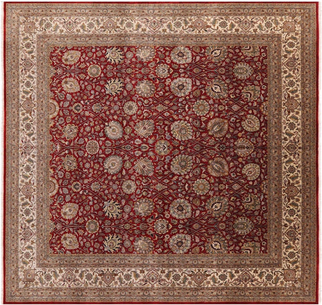 Square Fine Persian Tabriz Hand Knotted Wool Rug - Manhattan Rugs