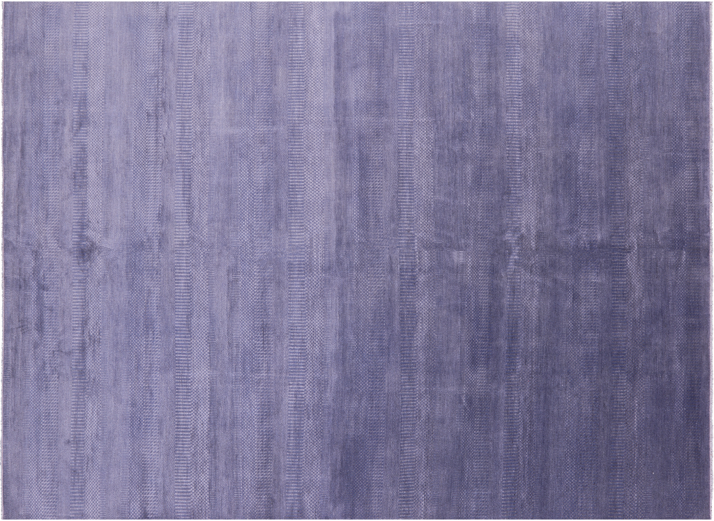 Grey 9' 2" X 12' 4" Savannah Grass Wool & Silk Handmade Rug - Q11443
