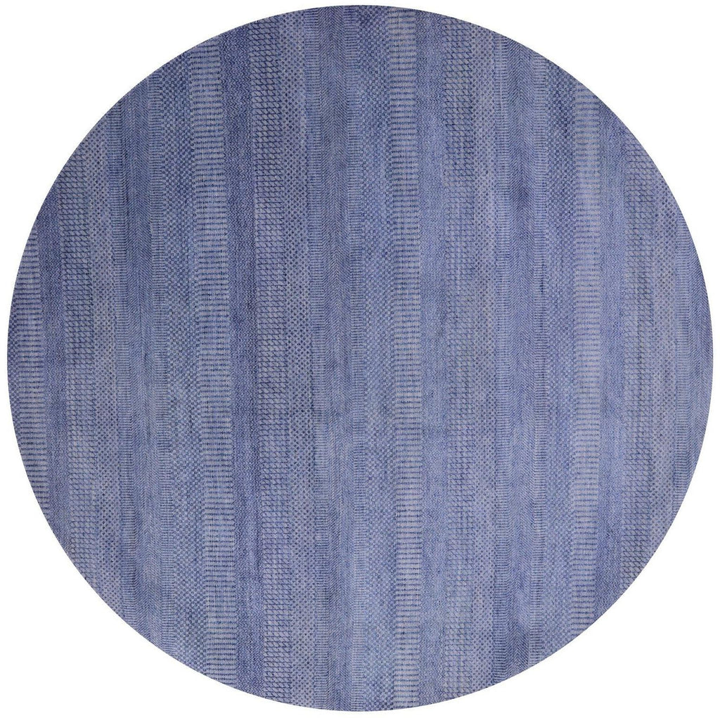 Round Wool & Silk Hand-Knotted Savannah Grass Rug - Manhattan Rugs