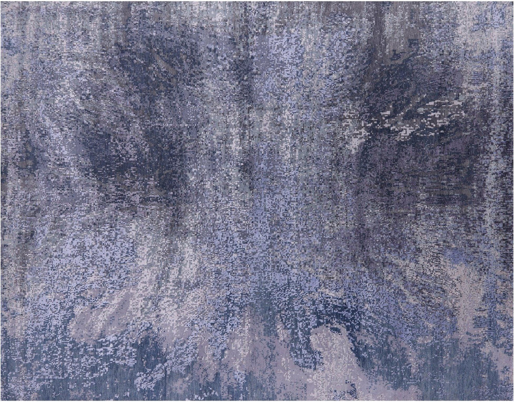 Wool & Silk Abstract Handmade Rug - Manhattan Rugs