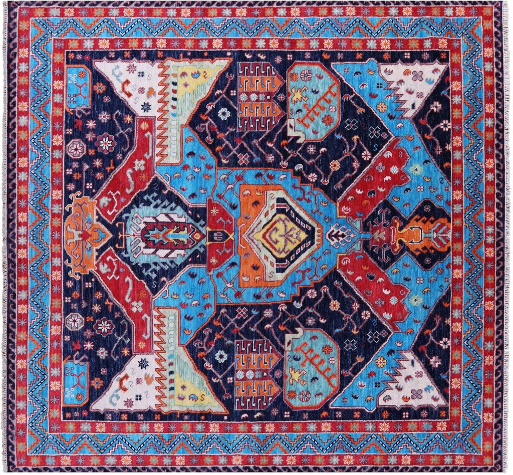 Square Hand Knotted Kazak Wool Rug - Manhattan Rugs