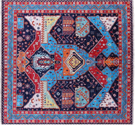 Square Hand Knotted Kazak Wool Rug - Manhattan Rugs