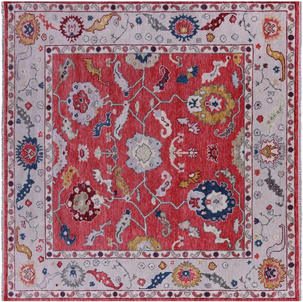 Square Turkish Oushak Hand Knotted Wool Rug - Manhattan Rugs